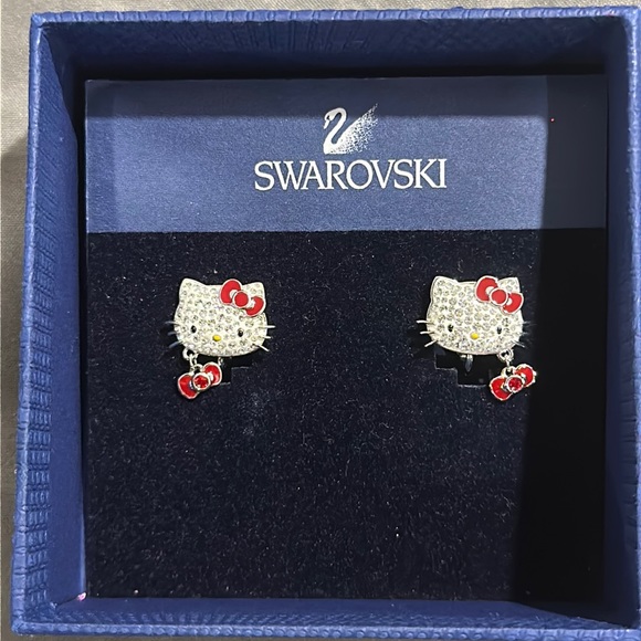 Hello Kitty Swarovski Clip-On Earrings - Picture 1 of 3
